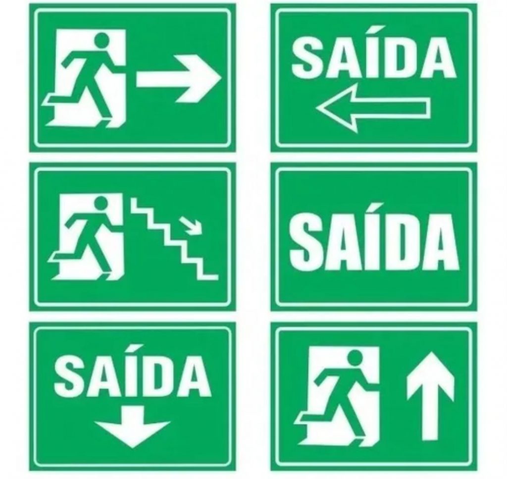 Placas Sinalização Saídas de Emergência Incêndio / AVCB